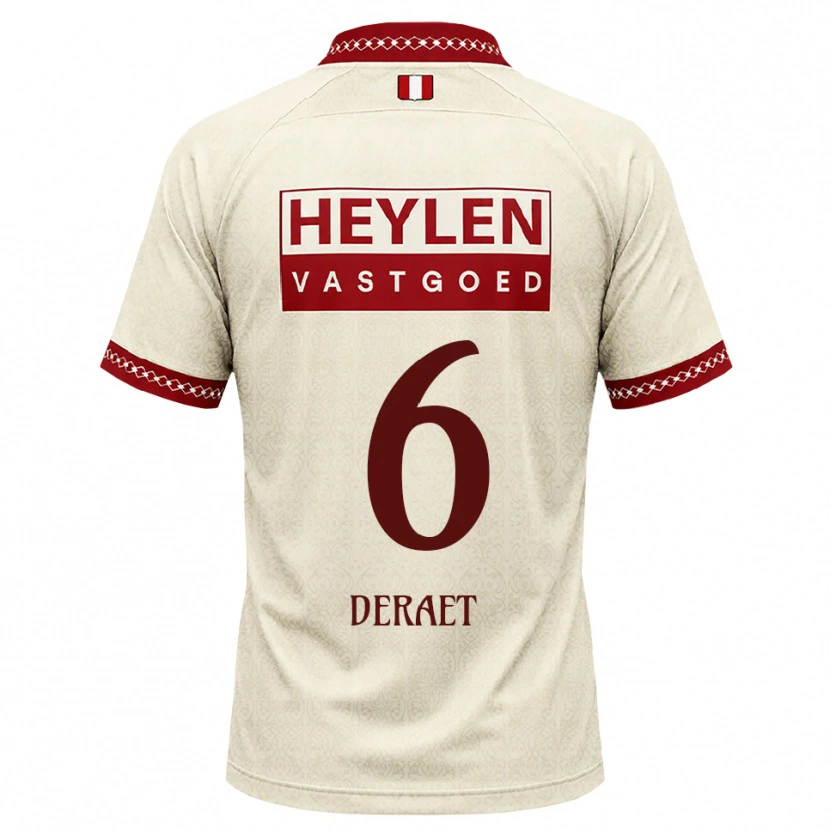 Danxen Enfant Maillot Xavi Deraet #6 Beige Rouge Tenues Extérieur 2026/27 T-Shirt
