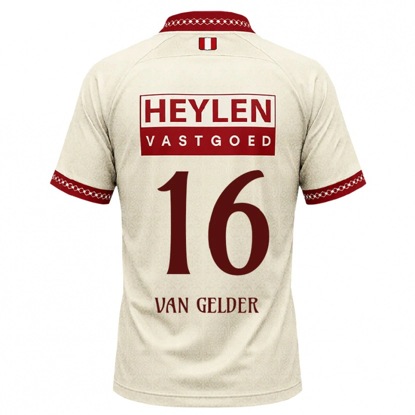 Danxen Enfant Maillot Louie Van Gelder #16 Beige Rouge Tenues Extérieur 2026/27 T-Shirt
