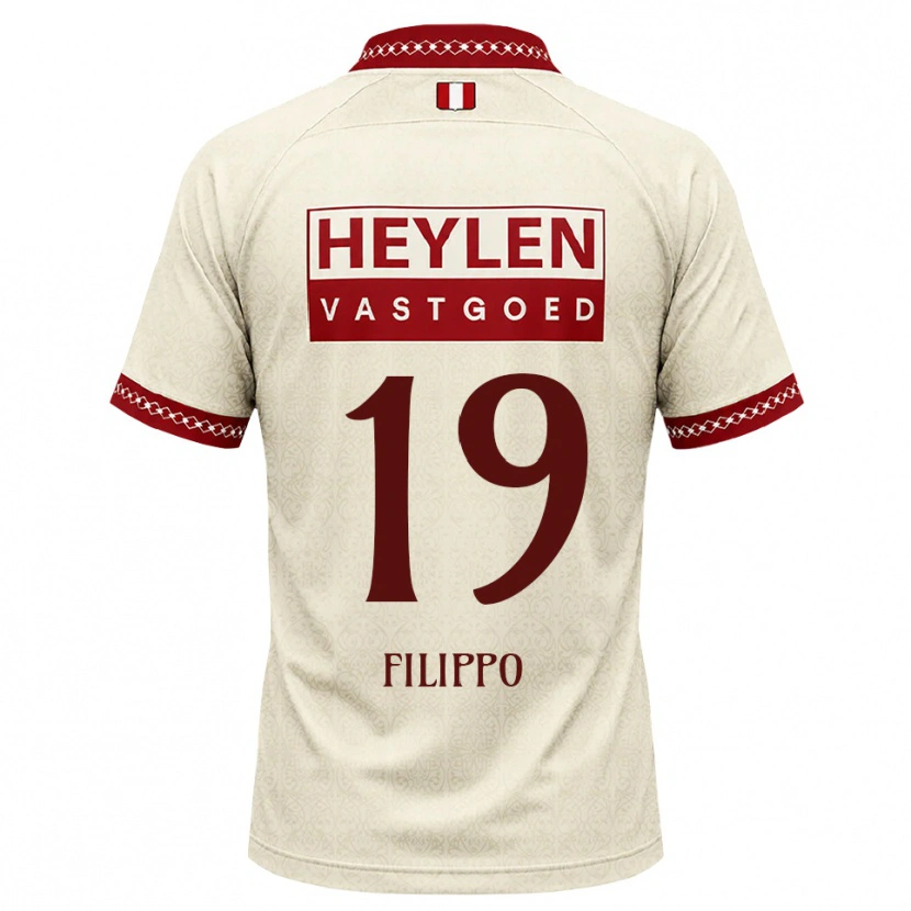 Danxen Enfant Maillot Niels Filippo #19 Beige Rouge Tenues Extérieur 2026/27 T-Shirt