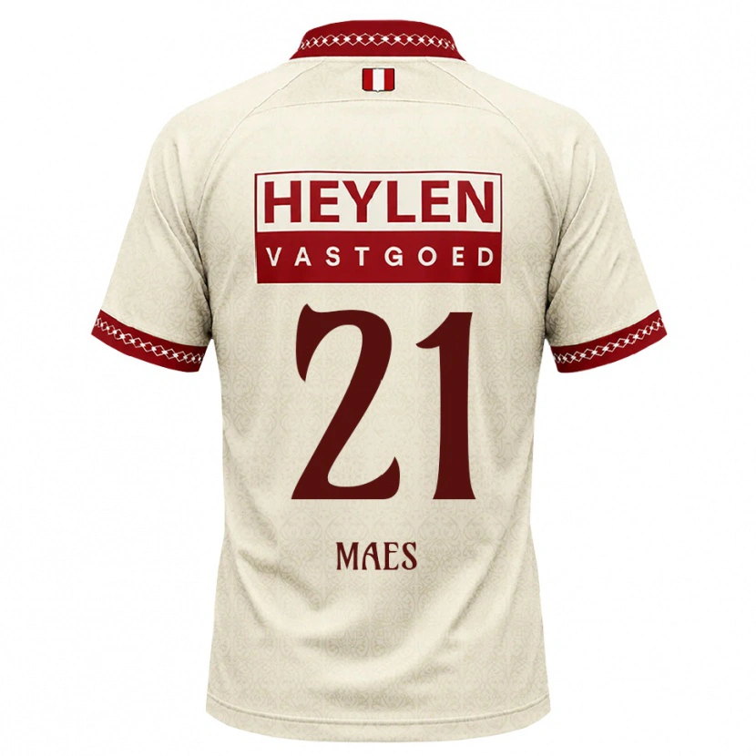 Danxen Enfant Maillot Noa Maes #21 Beige Rouge Tenues Extérieur 2026/27 T-Shirt