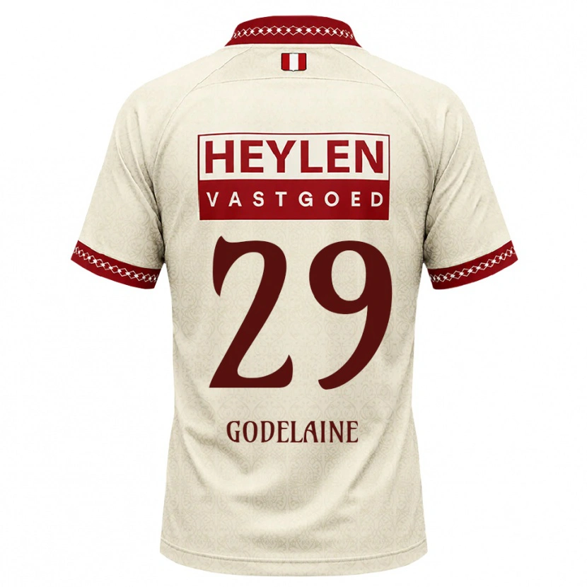 Danxen Enfant Maillot Jeff Godelaine #29 Beige Rouge Tenues Extérieur 2026/27 T-Shirt