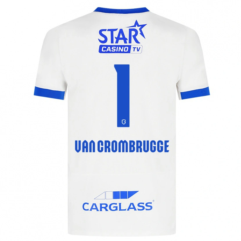 Danxen Enfant Maillot Hendrik Van Crombrugge #1 Blanc Bleu Tenues Extérieur 2026/27 T-Shirt