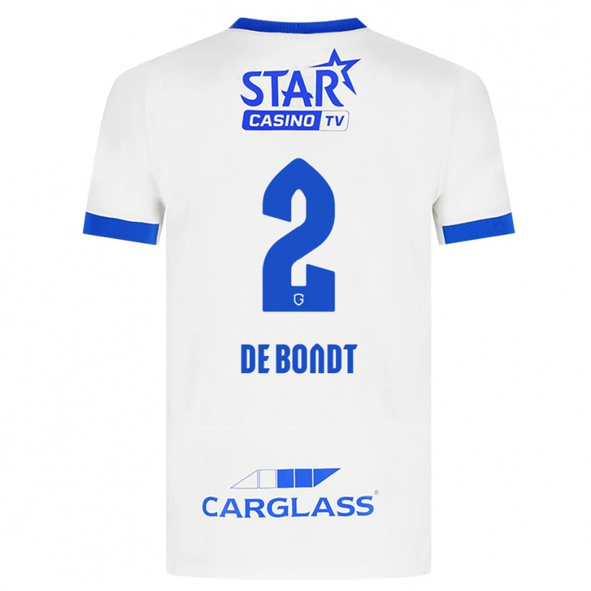 Danxen Enfant Maillot Marith De Bondt #2 Blanc Bleu Tenues Extérieur 2026/27 T-Shirt