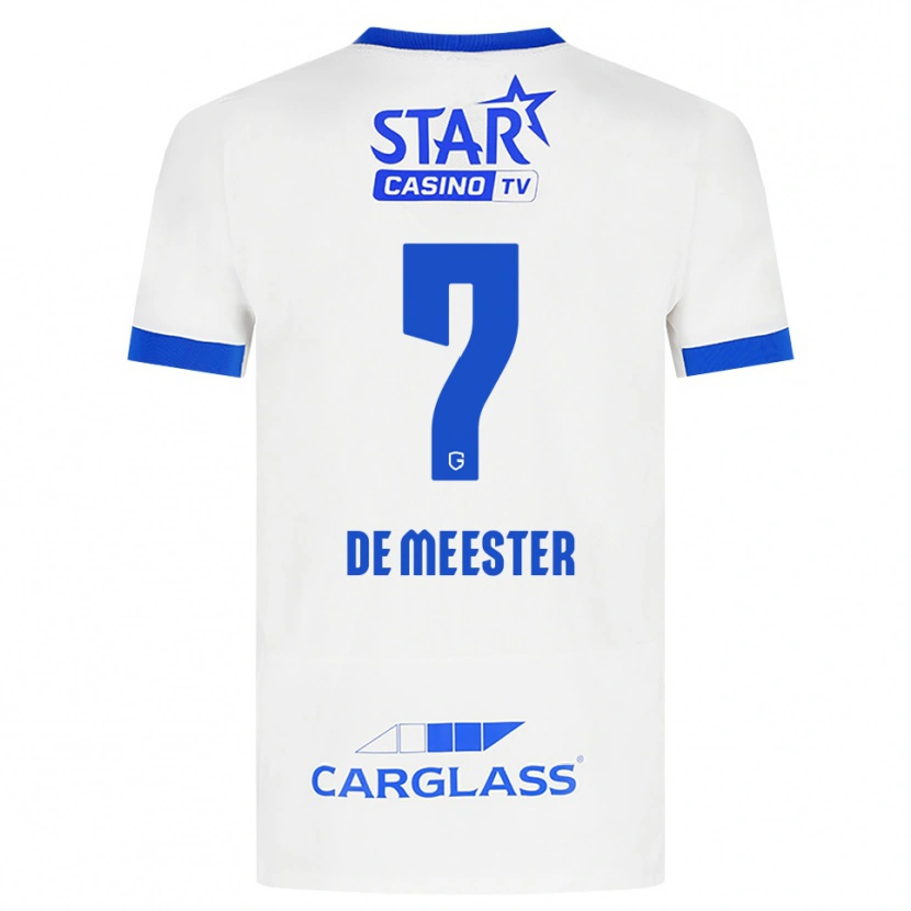 Danxen Enfant Maillot Thirsa De Meester #7 Blanc Bleu Tenues Extérieur 2026/27 T-Shirt