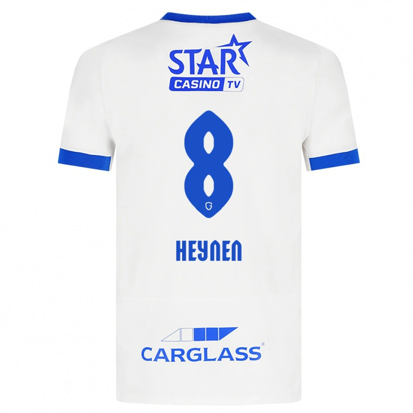 Danxen Enfant Maillot Bryan Heynen #8 Blanc Bleu Tenues Extérieur 2026/27 T-Shirt
