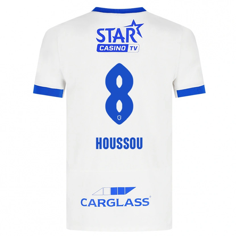 Danxen Enfant Maillot Josué Houssou #8 Blanc Bleu Tenues Extérieur 2026/27 T-Shirt