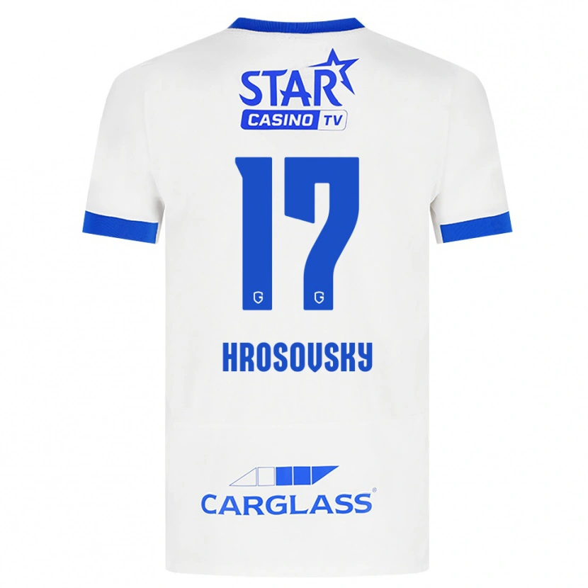 Danxen Enfant Maillot Patrik Hrosovsky #17 Blanc Bleu Tenues Extérieur 2026/27 T-Shirt