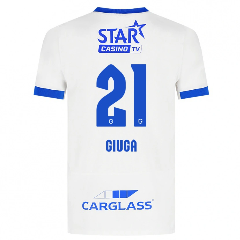 Danxen Enfant Maillot Anissa Giuga #21 Blanc Bleu Tenues Extérieur 2026/27 T-Shirt