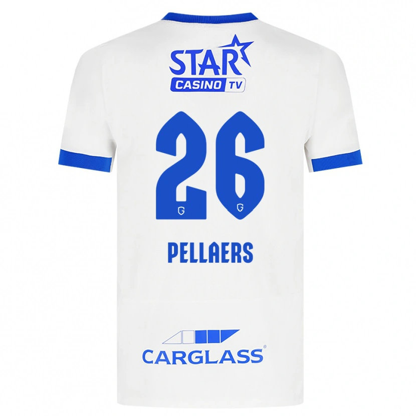 Danxen Enfant Maillot Amanuel Pellaers #26 Blanc Bleu Tenues Extérieur 2026/27 T-Shirt