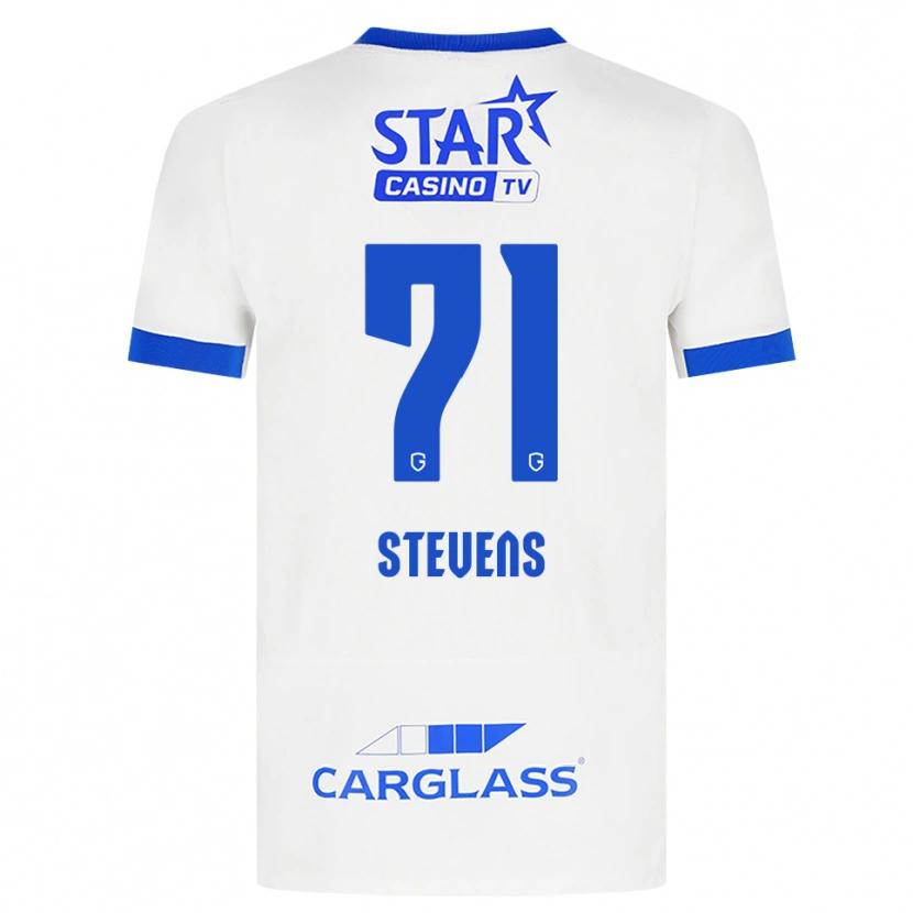 Danxen Enfant Maillot Brent Stevens #71 Blanc Bleu Tenues Extérieur 2026/27 T-Shirt