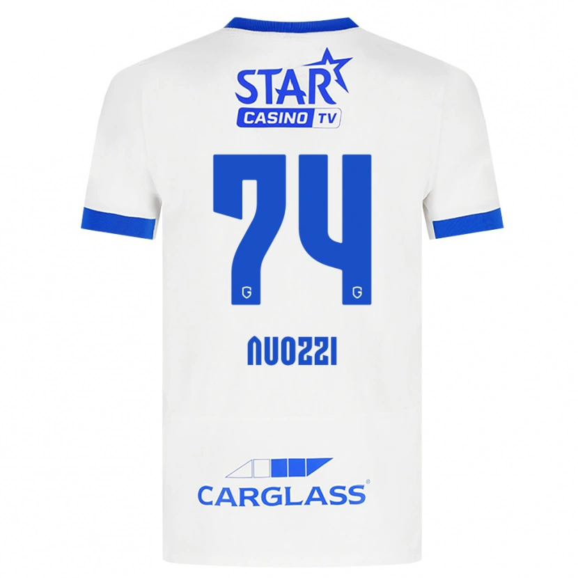 Danxen Enfant Maillot Cédric Nuozzi #74 Blanc Bleu Tenues Extérieur 2026/27 T-Shirt