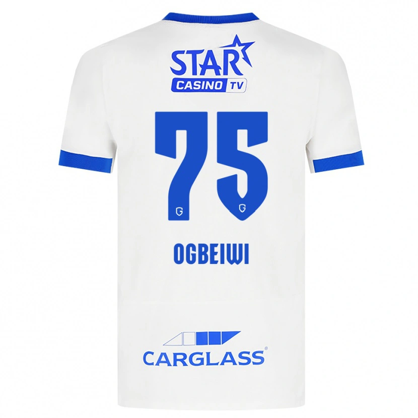 Danxen Enfant Maillot Precious Ogbeiwi #75 Blanc Bleu Tenues Extérieur 2026/27 T-Shirt
