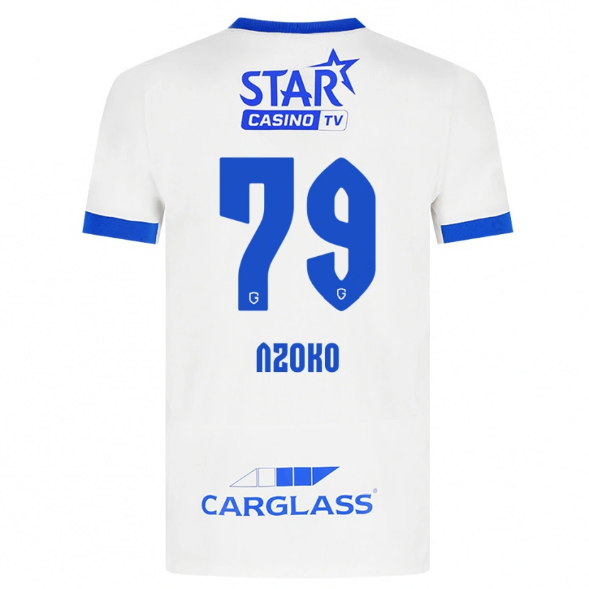 Danxen Enfant Maillot Djoully Nzoko #79 Blanc Bleu Tenues Extérieur 2026/27 T-Shirt