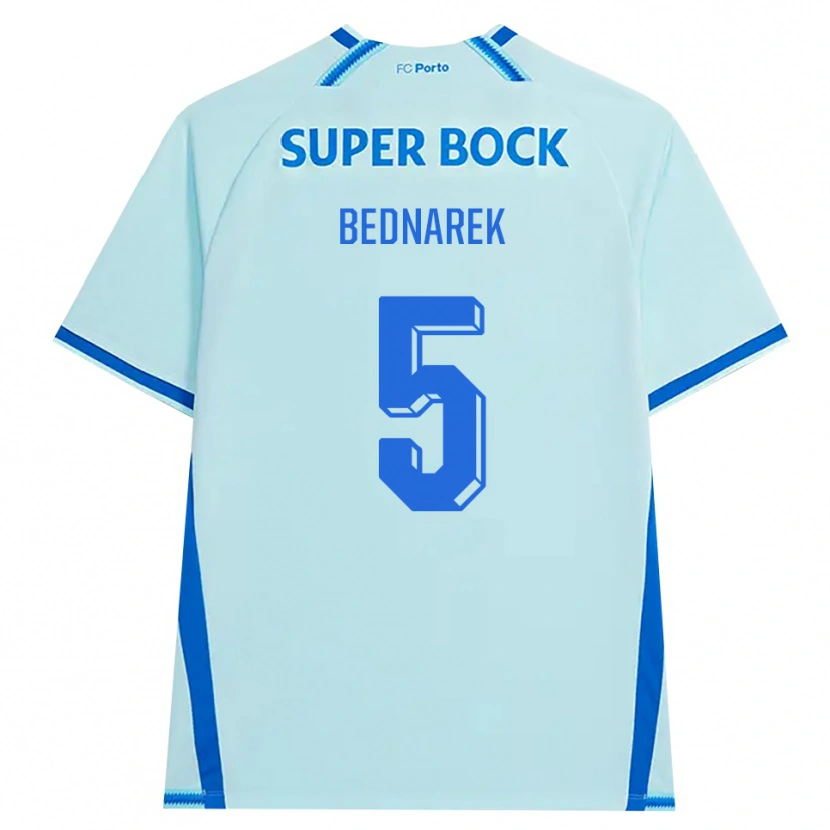 Danxen Enfant Maillot Jan Bednarek #5 Cyan Clair Bleu Troisieme 2026/27 T-Shirt
