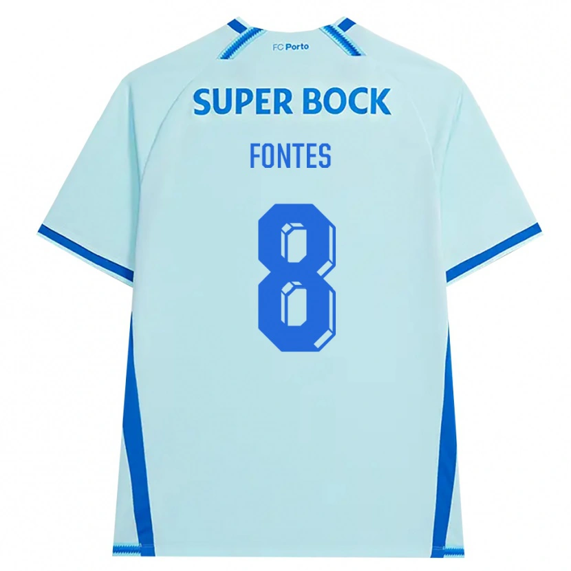 Danxen Enfant Maillot Gonçalo Fontes #8 Cyan Clair Bleu Troisieme 2026/27 T-Shirt