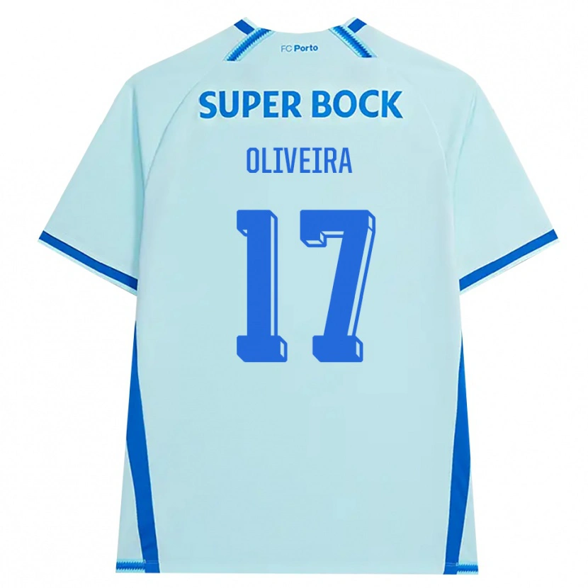 Danxen Enfant Maillot Rodrigo Oliveira #17 Cyan Clair Bleu Troisieme 2026/27 T-Shirt