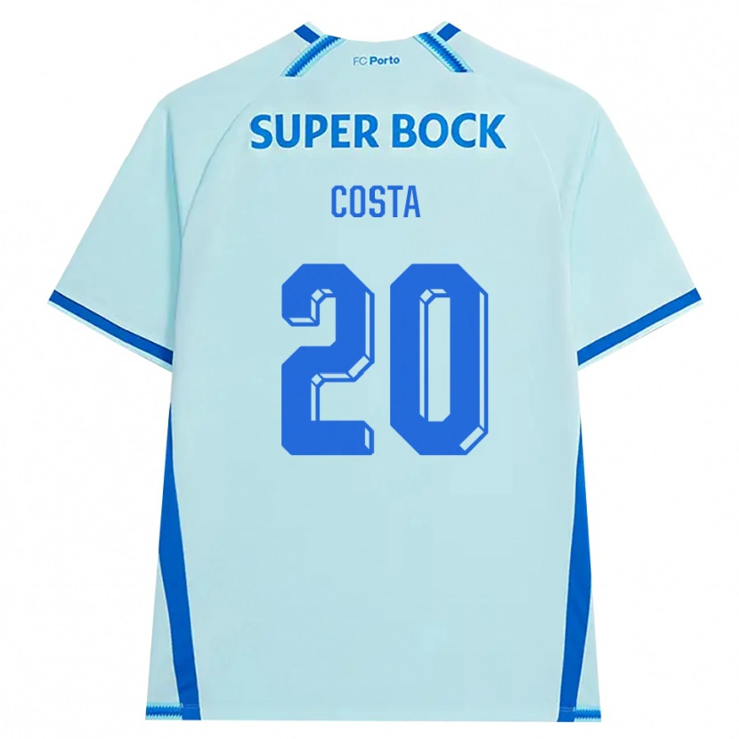 Danxen Enfant Maillot Alberto Costa #20 Cyan Clair Bleu Troisieme 2026/27 T-Shirt