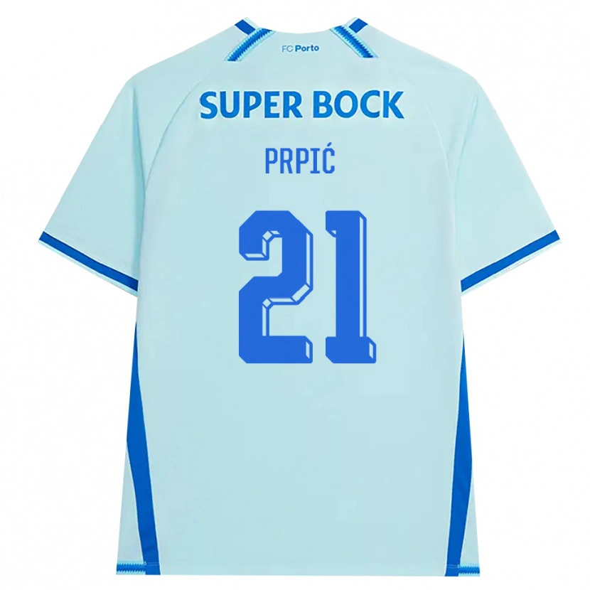 Danxen Enfant Maillot Dominik Prpić #21 Cyan Clair Bleu Troisieme 2026/27 T-Shirt