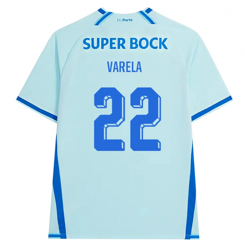 Danxen Enfant Maillot Alan Varela #22 Cyan Clair Bleu Troisieme 2026/27 T-Shirt