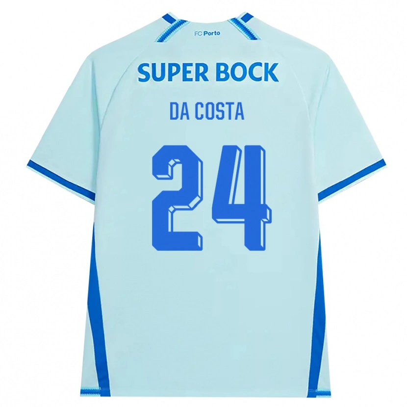 Danxen Enfant Maillot Seif Da Costa #24 Cyan Clair Bleu Troisieme 2026/27 T-Shirt