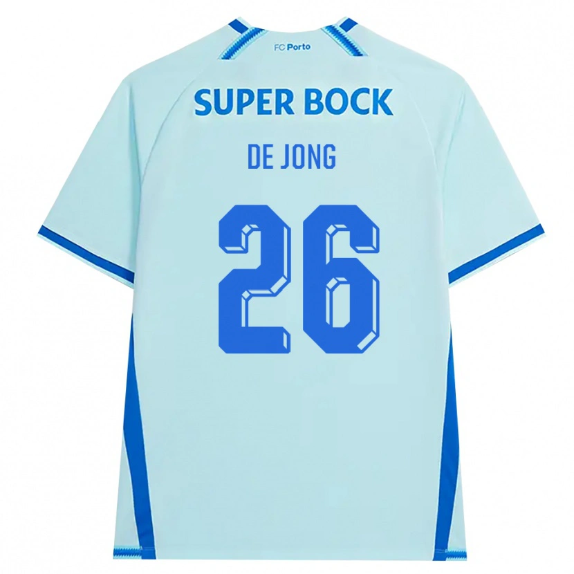 Danxen Enfant Maillot Luuk De Jong #26 Cyan Clair Bleu Troisieme 2026/27 T-Shirt