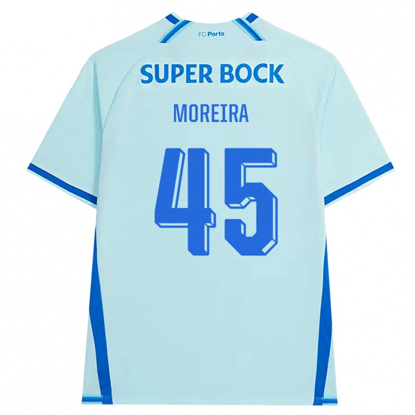 Danxen Enfant Maillot João Moreira #45 Cyan Clair Bleu Troisieme 2026/27 T-Shirt