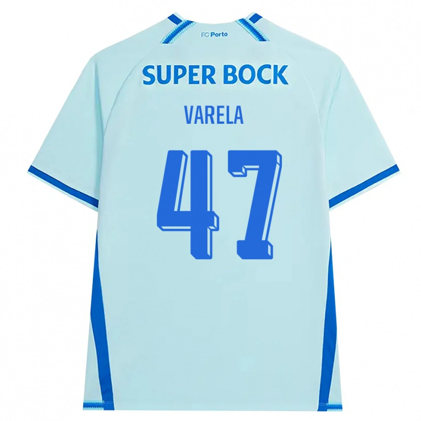 Danxen Enfant Maillot Cardoso Varela #47 Cyan Clair Bleu Troisieme 2026/27 T-Shirt
