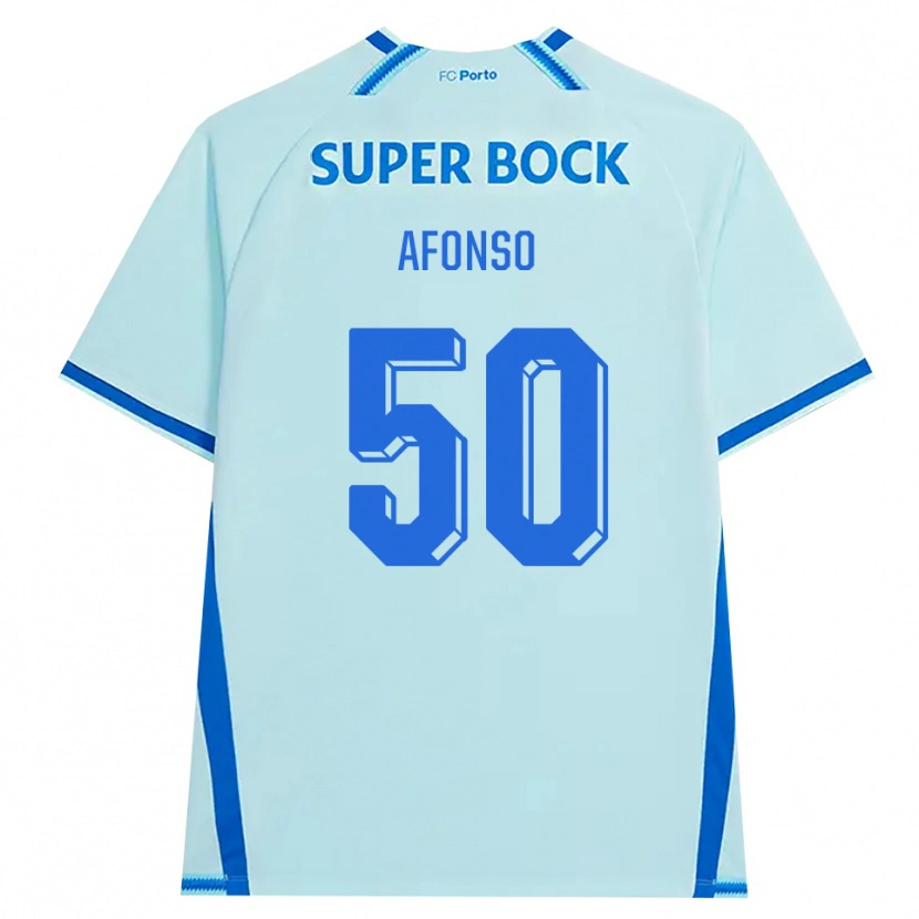 Danxen Enfant Maillot João Afonso #50 Cyan Clair Bleu Troisieme 2026/27 T-Shirt