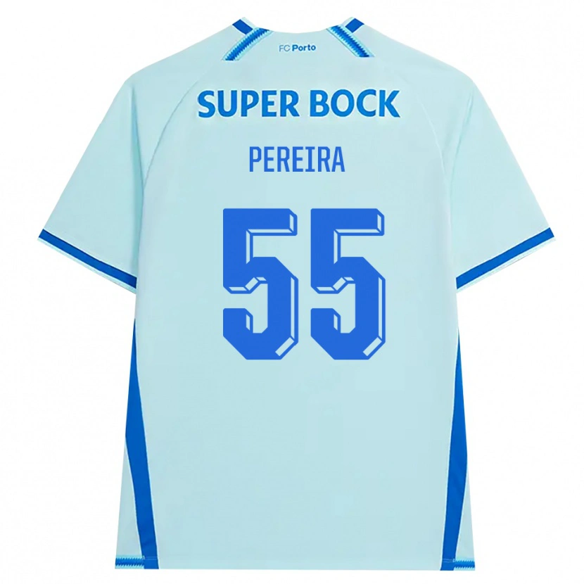 Danxen Enfant Maillot Yoan Pereira #55 Cyan Clair Bleu Troisieme 2026/27 T-Shirt