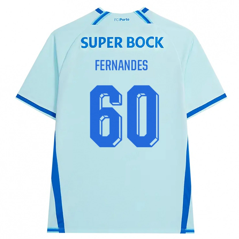 Danxen Enfant Maillot Francisco Fernandes #60 Cyan Clair Bleu Troisieme 2026/27 T-Shirt