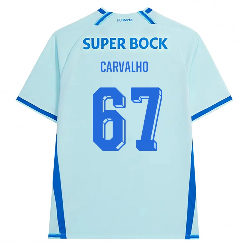 Danxen Enfant Maillot Guilherme Carvalho #67 Cyan Clair Bleu Troisieme 2026/27 T-Shirt