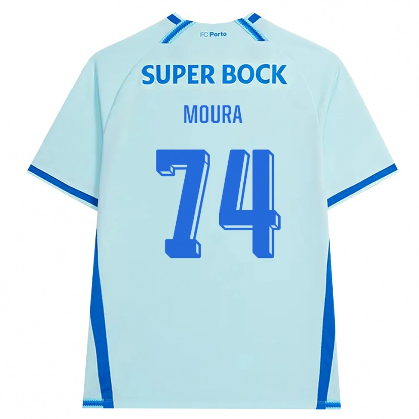 Danxen Enfant Maillot Francisco Moura #74 Cyan Clair Bleu Troisieme 2026/27 T-Shirt