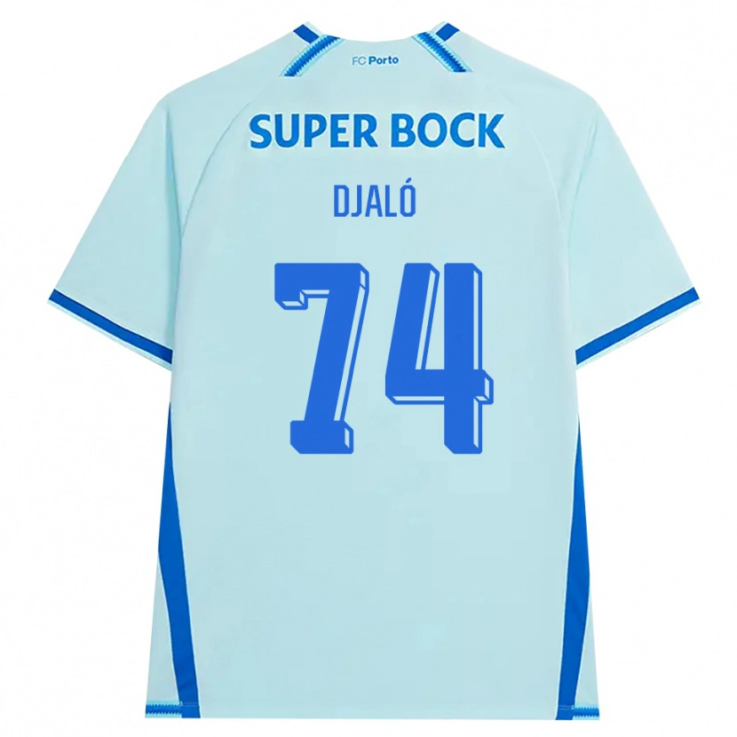 Danxen Enfant Maillot Ussumane Djaló #74 Cyan Clair Bleu Troisieme 2026/27 T-Shirt