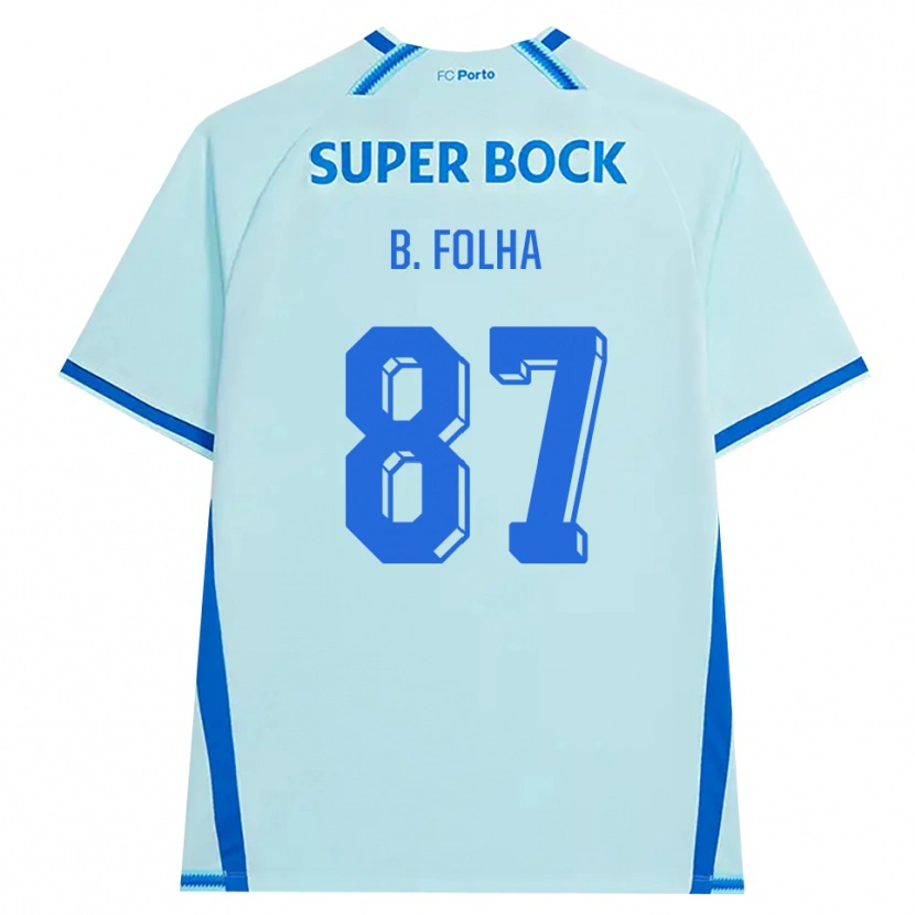 Danxen Enfant Maillot Bernardo Folha #87 Cyan Clair Bleu Troisieme 2026/27 T-Shirt