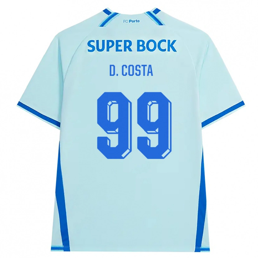 Danxen Enfant Maillot Diogo Costa #99 Cyan Clair Bleu Troisieme 2026/27 T-Shirt