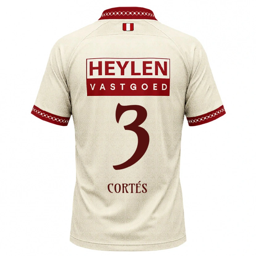 Danxen Enfant Maillot Álvaro Cortés #3 Beige Rouge Tenues Extérieur 2026/27 T-Shirt