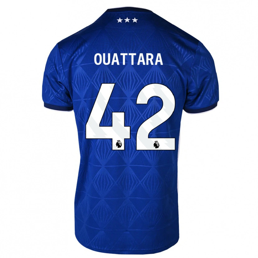 Danxen Enfant Maillot Abdoul Ouattara #42 Bleu Moyen Blanc Rouge Tenues Domicile 2026/27 T-Shirt