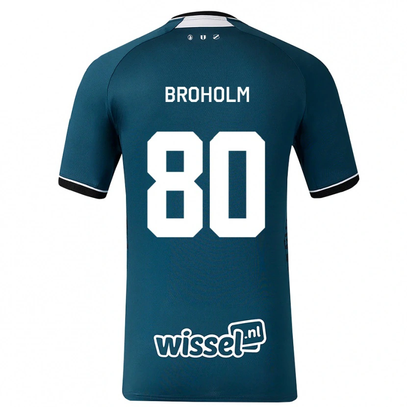 Danxen Enfant Maillot Marius Broholm #80 Darkslategray Blanc Tenues Extérieur 2026/27 T-Shirt