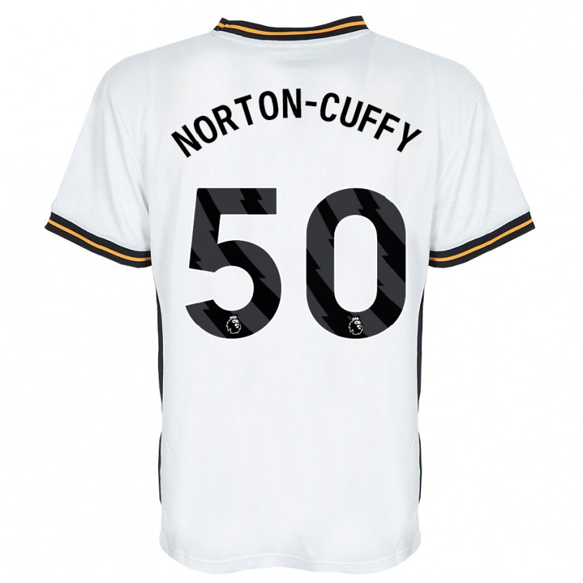 Danxen Enfant Maillot Brooke Norton-Cuffy #50 Blanc Orange Noir Tenues Extérieur 2026/27 T-Shirt