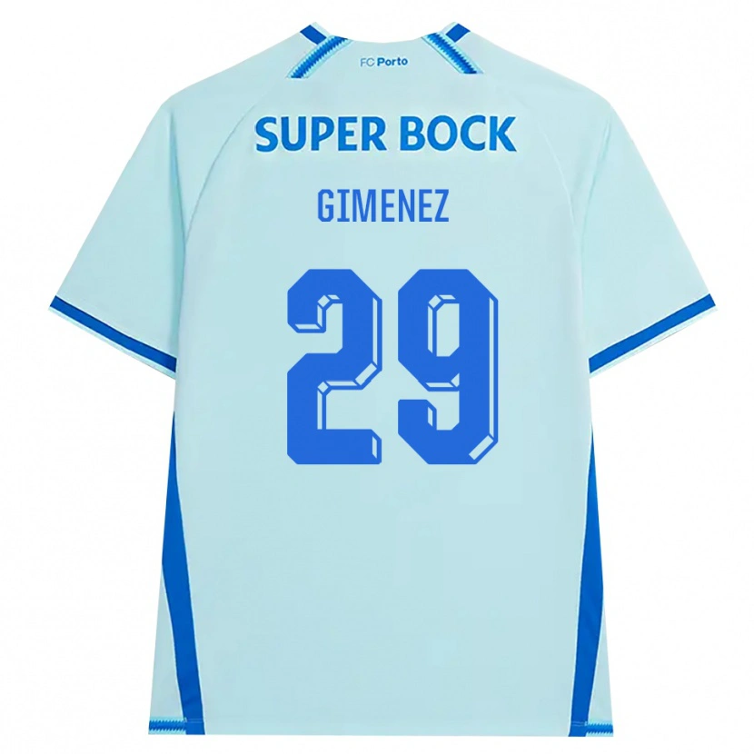Danxen Enfant Maillot Santiago Gimenez #29 Cyan Clair Bleu Troisieme 2026/27 T-Shirt