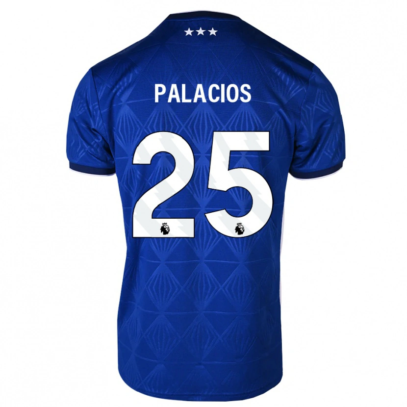 Danxen Enfant Maillot Exequiel Palacios #25 Bleu Moyen Blanc Rouge Tenues Domicile 2026/27 T-Shirt