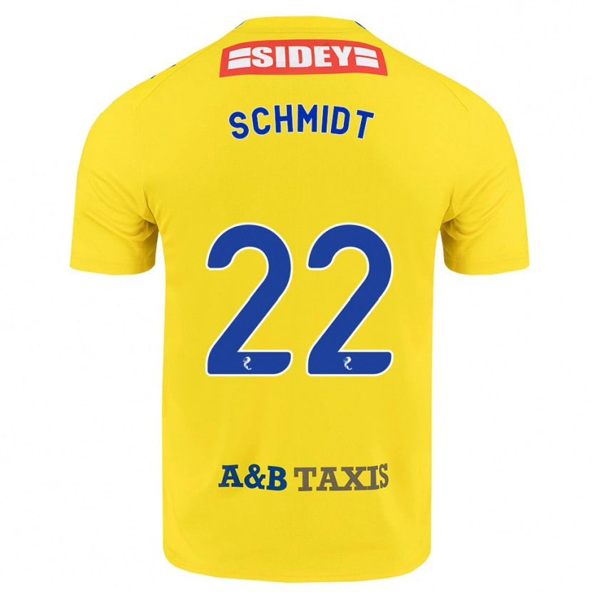 Danxen Enfant Maillot Danny Schmidt #22 Jaune Bleu Noir Tenues Extérieur 2026/27 T-Shirt