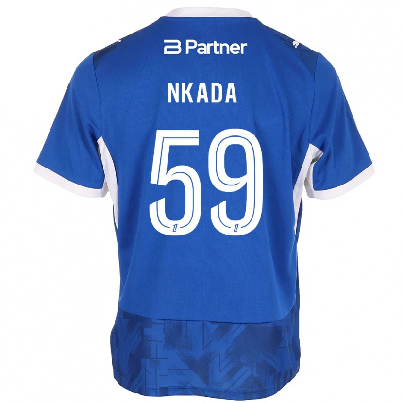 Danxen Enfant Maillot Timothé Nkada #59 Bleu Moyen Blanc Tenues Domicile 2026/27 T-Shirt