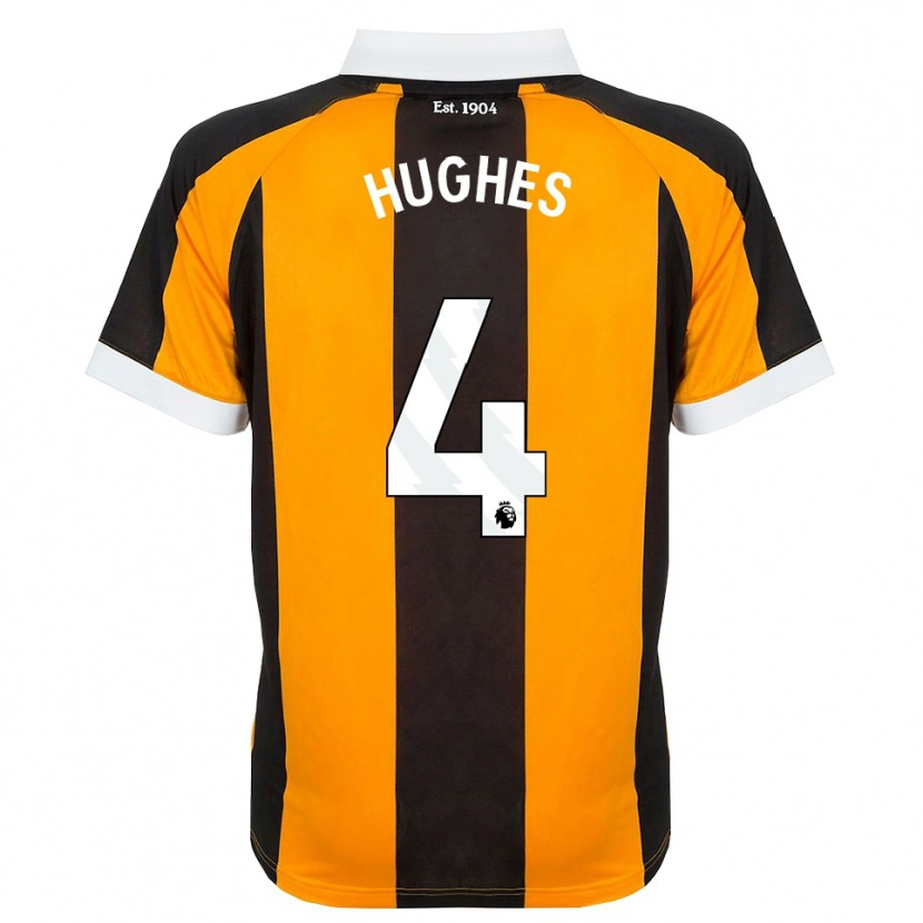 Danxen Homme Maillot Charlie Hughes #4 Orange Noir Blanc Tenues Domicile 2026/27 T-Shirt