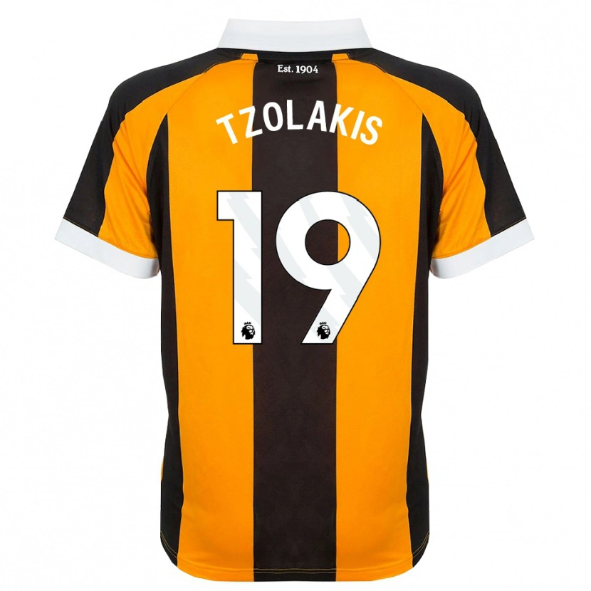 Danxen Homme Maillot Konstantinos Tzolakis #19 Orange Noir Blanc Tenues Domicile 2026/27 T-Shirt