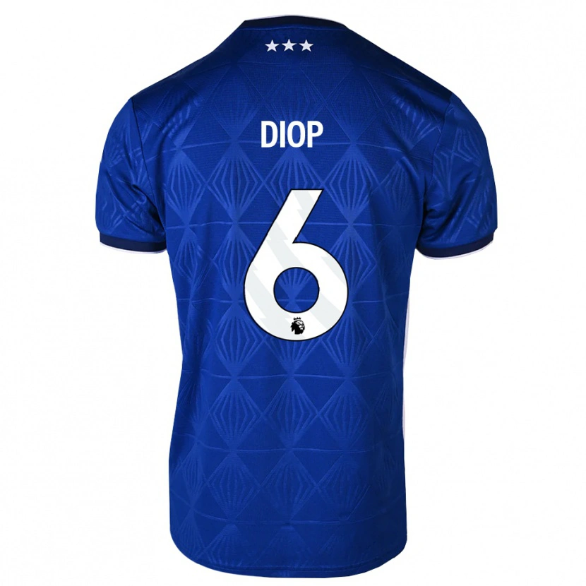 Danxen Homme Maillot Issa Diop #6 Bleu Moyen Blanc Rouge Tenues Domicile 2026/27 T-Shirt