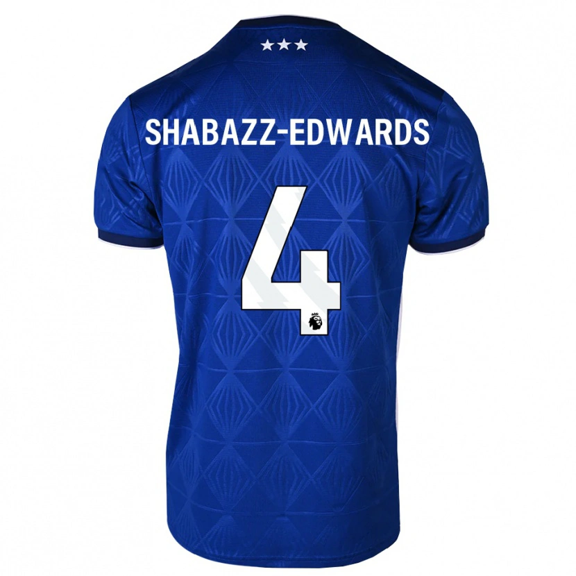 Danxen Homme Maillot Walker Shabazz-Edwards #4 Bleu Moyen Blanc Rouge Tenues Domicile 2026/27 T-Shirt