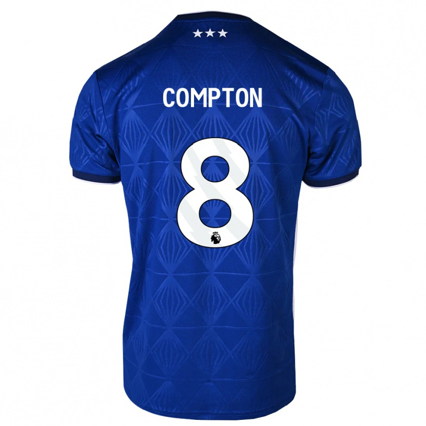 Danxen Homme Maillot Charlie Compton #8 Bleu Moyen Blanc Rouge Tenues Domicile 2026/27 T-Shirt