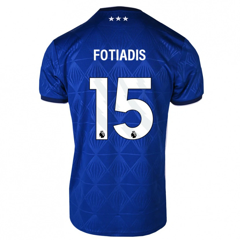 Danxen Homme Maillot Elias Fotiadis #15 Bleu Moyen Blanc Rouge Tenues Domicile 2026/27 T-Shirt