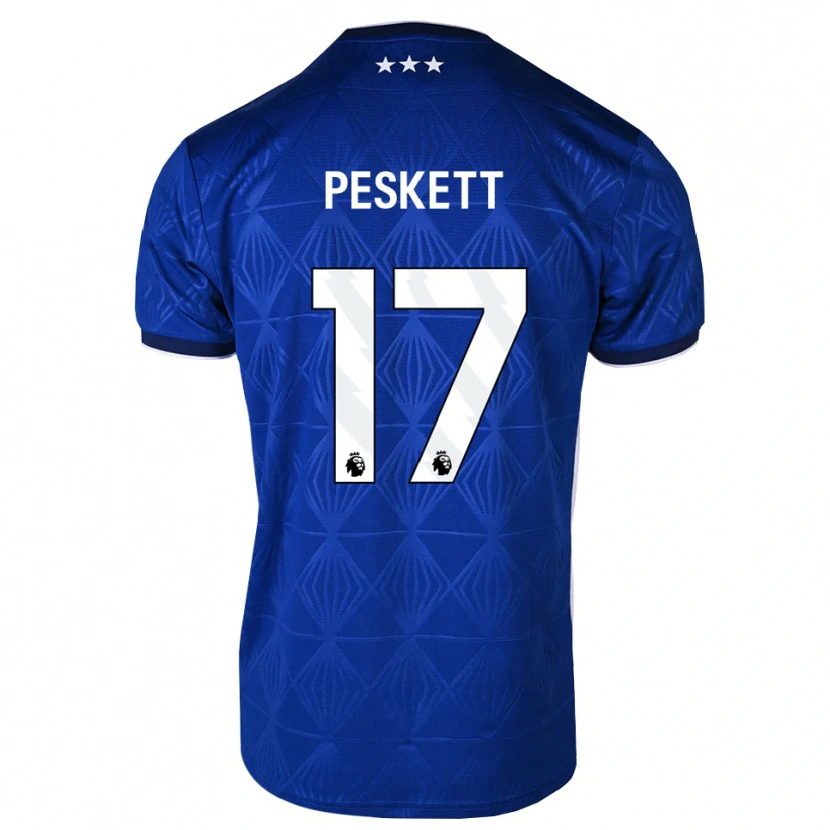 Danxen Homme Maillot Sophie Peskett #17 Bleu Moyen Blanc Rouge Tenues Domicile 2026/27 T-Shirt